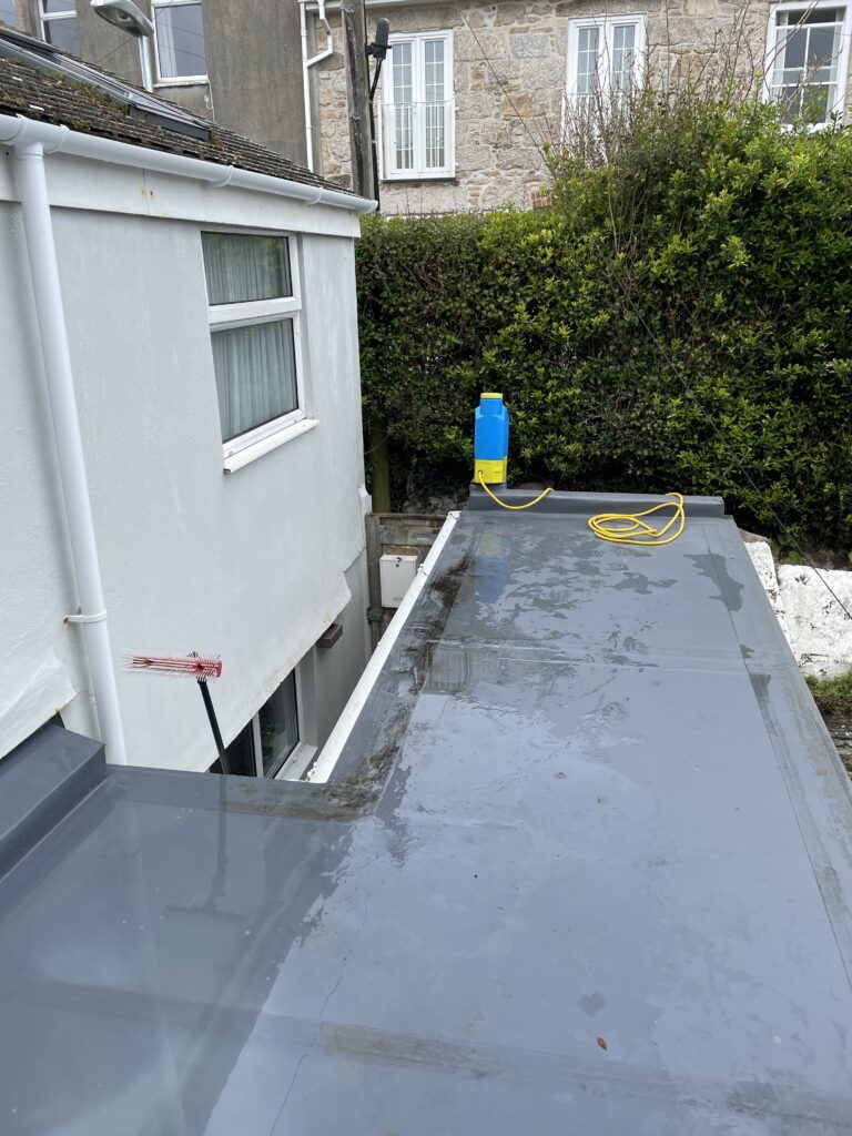 soft washing and moss clearing on top of a roof (after)